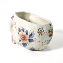 Load image into Gallery viewer, Floral Human Skull Planter 6