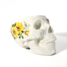 Load image into Gallery viewer, Floral Human Skull Planter 3