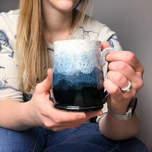 Load image into Gallery viewer, Misty Mountains Mug, Sapphire - Handmade Ceramics from Ice + Dust Pottery